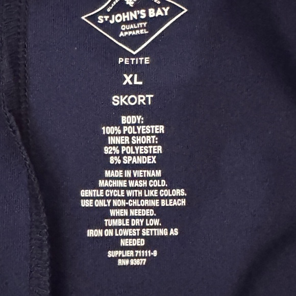 Navy Blue Skort St.Johns Bay size XL petite draw string pockets - Picture 8 of 11